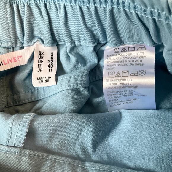 Issac Mizrahi Live! women Straight Leg Khaki Pants size 2, Light Blue - Picture 10 of 11